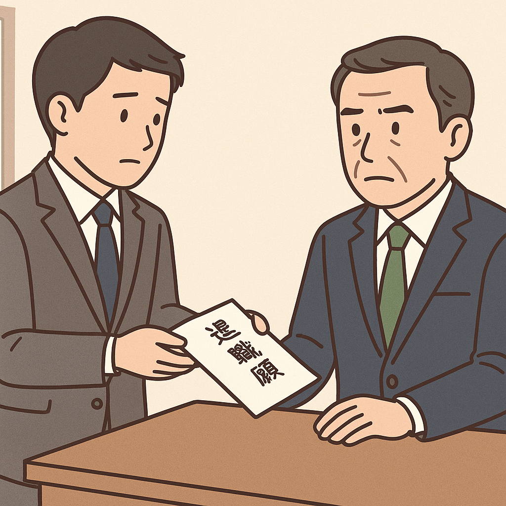 自力で退職を決意する男性