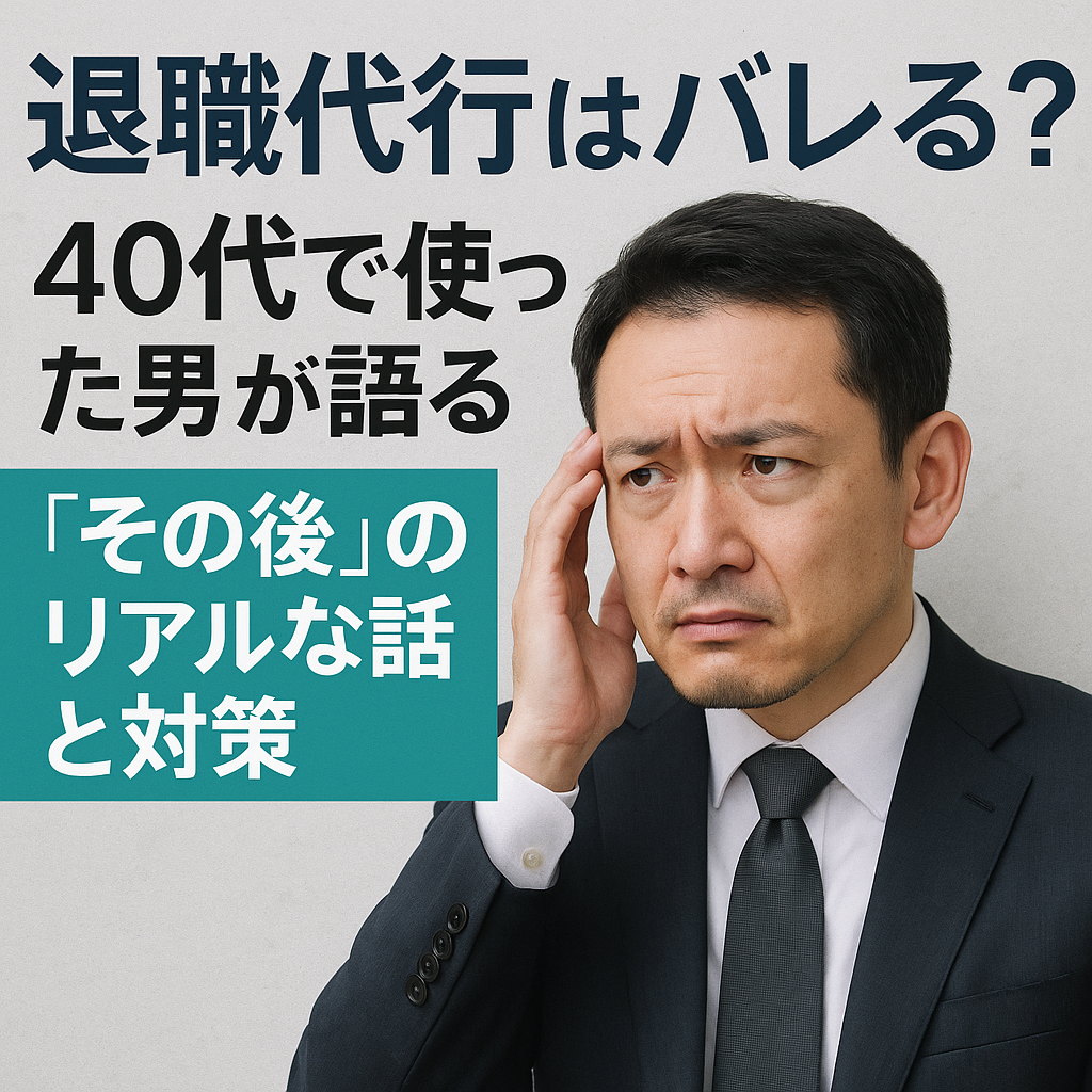 悩むスーツ姿の中年男性