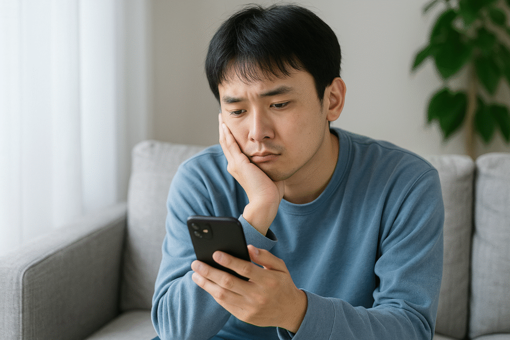 辞スルを調べてる青年